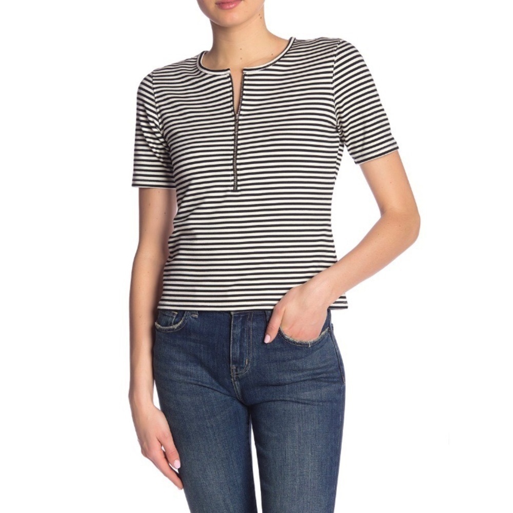 CURRENT ELLIOTT The Leighton Stripe Tee‎ Stripe